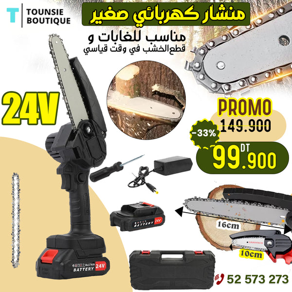 promotion tronçonneuse électrique sans fil avec batterie 24v